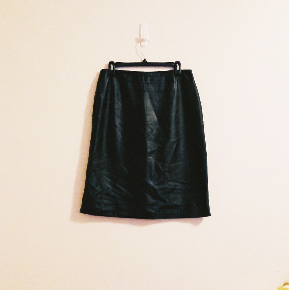 I·N·C| Leather Midi Skirt